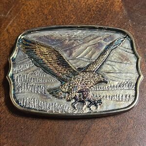 🔥🔥 True 1980’s Vintage Brass Plated GOLDEN EAGLE Belt Buckle - EXCELLENT Cond